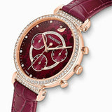  Shop Authentic Swarovski Spring Flower Chronograph Red Dial Red Leather Strap Watch for Women - 5598689 - Luxxuri