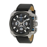  Shop Authentic Diesel BAMF Chronograph Black Dial Black Leather Strap Watch For Men - DZ7345 - Luxxuri