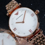  Shop Authentic Emporio Armani Gianni T-Bar Quartz White Dial Rose Gold Steel Strap Watch For Women - AR11267 - Luxxuri