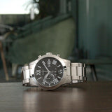  Shop Authentic Guess Atlas Chronograph Black Dial Silver Steel Strap Watch For Men - W0668G3 - Luxxuri