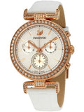  Shop Authentic Swarovski Era Journey Silver Dial White Leather Strap Watch for Women - 5295369 - Luxxuri
