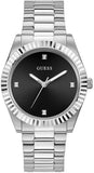Guess Connoisseur Analog Black Dial Silver Steel Strap Watch For Men - GW0542G1