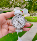  Shop Authentic Swarovski Era Journey Silver Dial White Leather Strap Watch for Women - 5295346 - Luxxuri