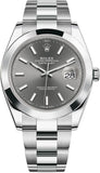 Rolex Datejust 41 Oyster Grey Dial Oystersteel Strap Watch for Men - M126300-0007