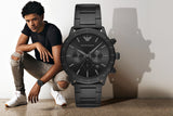  Shop Authentic Emporio Armani Mario Chronograph Black Dial Black Steel Strap Watch For Men - AR11242 - Luxxuri