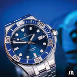  Shop Authentic Maurice Lacroix Aikon Venturer Blue Dial Silver Steel Strap Watch for Men - AI6058-SS002-430-1 - Luxxuri