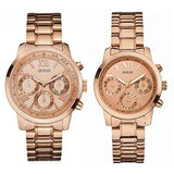  Shop Authentic Guess Mini Sunrise Chronograph Quartz Rose Gold Dial Rose Gold Steel Strap Watch For Women - W0448L3 - Luxxuri