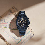  Shop Authentic Fossil Bronson Chronograph Blue Dial Blue Steel Strap Watch for Men - FS5916 - Luxxuri