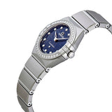  Shop Authentic Omega Constellation Manhattan Quartz Diamonds Blue Dial Silver Steel Strap Watch for Women - 131.15.25.60.53.001 - Luxxuri