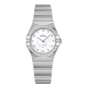  Shop Authentic Omega Constellation Manhattan Quartz Diamonds Mother of Pearl Dial Silver Steel Strap Watch for Women - 131.15.25.60.55.001 - Luxxuri