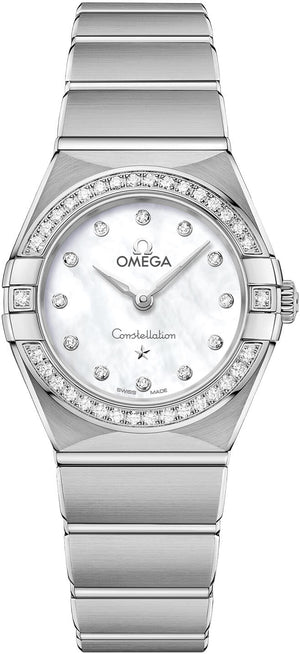  Shop Authentic Omega Constellation Manhattan Quartz Diamonds Mother of Pearl Dial Silver Steel Strap Watch for Women - 131.15.25.60.55.001 - Luxxuri