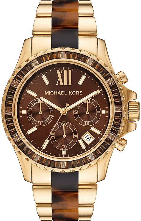 Shop Authentic Michael Kors Everest Chronograph Brown Dial Two Tone Steel Strap Watch For Women - MK6973 - Luxxuri