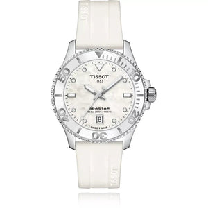  Shop Authentic Tissot Seastar 1000 Mother of Pearl White Dial White Rubber Strap Watch for Women - T120.210.17.116.00 - Luxxuri