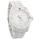  Shop Authentic Gucci Dive Quartz White Dial Silver Steel Strap Watch For Men - YA136336 - Luxxuri