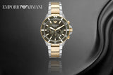 Shop Authentic Emporio Armani Diver Chronograph Green Dial Two Tone Steel Strap Watch For Men - AR11361 - Luxxuri
