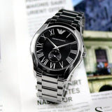  Shop Authentic Emporio Armani Valente Quartz Black Dial Silver Steel Strap Watch For Men - AR11086 - Luxxuri