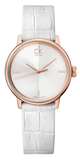  Shop Authentic Calvin Klein Accent White Dial White Leather Strap Watch for Women - K2Y2Y6KW - Luxxuri