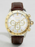  Shop Authentic Hugo Boss Ikon White Dial Brown Leather Strap Watch for Men - 1513174 - Luxxuri