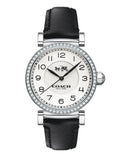 Coach Madison White Dial Black Leather Strap Watch for Women - 14502399