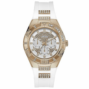  Shop Authentic Guess Luna Diamonds White Dial White Rubber Strap Watch for Women - W0653L4 - Luxxuri