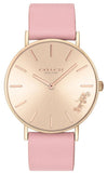 Coach Delancey Gold Dial Pink Leather Strap Watch for Women - 14503332