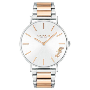 Coach Perry Silver Dial Two Tone Steel Strap Watch for Women - 14503346