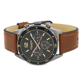 Coach Sullivan Chronograph Black Dial Brown Leather Strap Watch for Men - 14602070