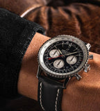  Shop Authentic Breitling Navitimer Automatic 38mm Black Dial Black Leather Strap Mens Watch - A17325241B1P1 - Luxxuri