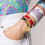  Shop Authentic Versace Medusa Lock Icon Gold Dial Red Leather Strap Watch for Women - VEDW00119 - Luxxuri