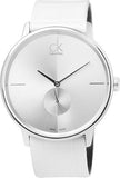  Shop Authentic Calvin Klein Accent Silver Dial White Leather Strap Watch for Women - K2Y211K6 - Luxxuri