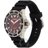  Shop Authentic Emporio Armani Meccanico Automatic Red Dial Black Silicon Strap Watch For Men - AR60070 - Luxxuri