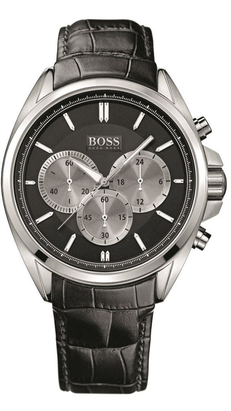  Shop Authentic Hugo Boss Driver Black Dial Black Leather Strap Watch for Men - 1512879 - Luxxuri