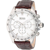  Shop Authentic Hugo Boss Ikon White Dial Brown Leather Strap Watch for Men - 1513175 - Luxxuri