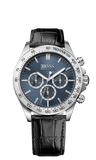  Shop Authentic Hugo Boss Ikon Blue Dial Black Leather Strap Watch for Men - 1513176 - Luxxuri