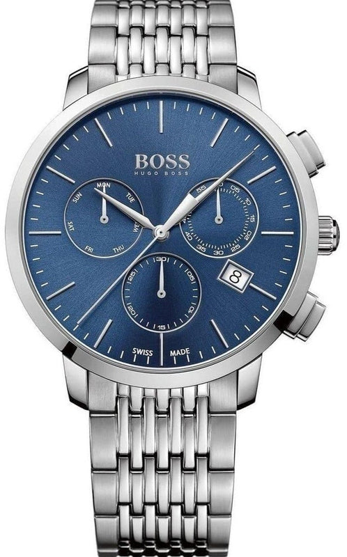  Shop Authentic Hugo Boss Associate Blue Dial Silver Steel Strap Watch for Men - 1513269 - Luxxuri