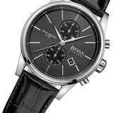  Shop Authentic Hugo Boss Jet Black Dial Black Leather Strap Watch for Men - 1513279 - Luxxuri