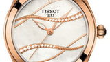  Shop Authentic Tissot T Wave Diamond Mother of Pearl Dial Black Leather Strap Watch For Women - T112.210.36.111.00 - Luxxuri