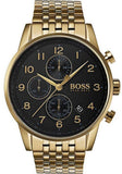  Shop Authentic Hugo Boss Navigator Black Dial Gold Steel Strap Watch for Men - 1513531 - Luxxuri