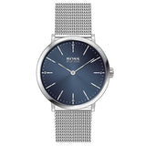  Shop Authentic Hugo Boss Horizon Quartz Blue Dial Silver Mesh Bracelet Watch For Men - 1513541 - Luxxuri