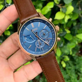  Shop Authentic Hugo Boss Grand Prix Blue Dial Brown Leather Strap Watch for Men - 1513604 - Luxxuri
