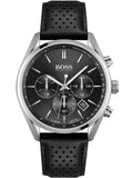  Shop Authentic Hugo Boss Champion Black Dial Black Leather Strap Watch for Men - 1513816 - Luxxuri