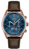  Shop Authentic Hugo Boss Champion Blue Dial Brown Leather Strap Watch for Men - 1513817 - Luxxuri