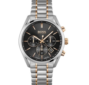  Shop Authentic Hugo Boss Champion Chronograph Black Dial Two Tone Steel Strap Watch for Men - 1513819 - Luxxuri