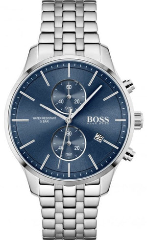  Shop Authentic Hugo Boss Jet Blue Dial Silver Steel Strap Watch for Men - 1513384 - Luxxuri