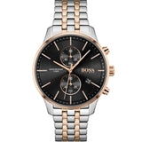  Shop Authentic Hugo Boss Associate Chronograph Black Dial Two Tone Steel Strap Watch for Men - 1513840 - Luxxuri