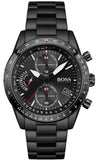  Shop Authentic Hugo Boss Pilot Edition Chronograph Black Dial Black Steel Strap Watch for Men - 1513854 - Luxxuri