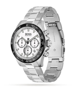  Shop Authentic Hugo Boss Hero Chronograph White Dial Silver Steel Strap Watch for Men - 1513875 - Luxxuri