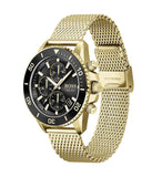  Shop Authentic Hugo Boss Admiral Chronograph Black Dial Gold Mesh Bracelet Watch for Men - 1513906 - Luxxuri