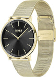  Shop Authentic Hugo Boss Horizon Quartz Black Dial Gold Mesh Bracelet Watch For Men - 1513735 - Luxxuri