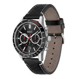  Shop Authentic Hugo Boss Allure Black Dial Black Leather Strap Watch for Men - 1513920 - Luxxuri